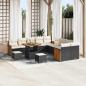 Preview: ARDEBO.de - Gartensofa-set 13 Stk. 13-Sitzanzahl Schwarz und Creme