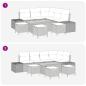 Preview: Gartensofa-set mit Kissen 9 pcs Beige und Hellgrau