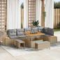Preview: ARDEBO.de - Gartensofa-set 9 Stk. 8-Sitzanzahl Beige und Hellgrau
