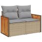 Preview: 12-teiliges Garten Sofa Set mit Kissen Beige Poly Rattan Akazie, 3-teiliges Garten Esszimmer Set mit Kissen Beige Poly Rattan Akazie, 2-Sitzer Garten Sofa mit Kissen Beige Poly Rattan