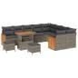 Preview: 12-Teiliges Garten Sofa Set mit Kissen Grau Poly Rattan Akazie, 3-Teiliges Garten Esszimmer Set mit Kissen Grau Poly Rattan Akazie, 2-Sitzer Garten Sofa mit Kissen Grau Poly Rattan
