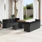 Preview: ARDEBO.de - Gartensofa-set 11 stk. 8-Sitzer Schwarz Poly-Rattan