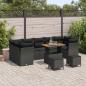 Preview: ARDEBO.de - Gartensofa-set 10 stk. 7-Sitzanzahl Schwarz Poly-Rattan
