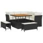 Preview: 8-teiliges Garten Sofa Set mit Kissen Schwarz Poly Rattan Akazie, 3-teiliges Garten Esszimmer Set mit Kissen Schwarz Poly Rattan Akazie