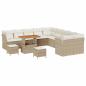 Preview: ARDEBO.de - 13-teiliges Garten-Sofa-Set mit Kissen Beige Poly-Rattan Akazie, 3-teiliges Garten-Esszimmer-Set mit Kissen Beige Poly-Rattan Akazie