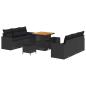 Preview: Gartensofa-set 9 stk. 6-Sitzer Schwarz Poly-Rattan