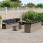 Preview: 11-teiliges Garten-Sofa-Set mit Kissen Grau Poly-Rattan Akazie, 3-teiliges Garten-Ess-Set mit Kissen Grau Poly-Rattan Akazie