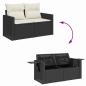 Preview: 8-teiliges Garten-Sofa-Set mit Kissen Schwarz Poly-Rattan Akazie, 3-teiliges Garten-Esszimmer-Set mit Kissen Schwarz Poly-Rattan Akazie