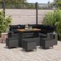 Preview: ARDEBO.de - Gartensofa-set 10 Stk. 7-Sitzanzahl Schwarz Poly-Rattan