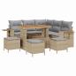 Preview: Gartensofa-set 10 stk. 7-Sitzanzahl Beige und Hellgrau