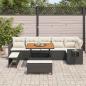 Preview: ARDEBO.de - 9-teiliges Garten Sofa Set mit Kissen Schwarz Poly Rattan Akazie, 3-teiliges Garten EssSet mit Kissen Schwarz Poly Rattan Akazie