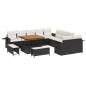 Preview: Gartensofa-set mit Kissen 13 pcs Schwarz Poly-Rattan