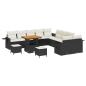 Preview: 13-teiliges Garten-Sofa-Set mit Kissen Schwarz Poly-Rattan Akazie, 3-teiliges Garten-Dining-Set mit Kissen Schwarz Poly-Rattan Akazie