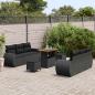 Preview: Gartensofa-set 9 Stk. 6-Sitzanzahl Schwarz Poly-Rattan