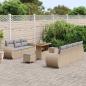 Preview: 10-teiliges Garten-Sofa-Set mit Kissen Beige Poly Rattan Akazie, 3-teiliges Garten-Esszimmer-Set mit Kissen Beige Poly Rattan Akazie