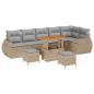 Preview: Garten-Sofa-Set mit Kissen 9 pcs Beige und Hellgrau