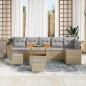 Preview: Garten-Sofa-Set mit Kissen 9 pcs Beige und Hellgrau