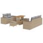 Preview: Gartensofa-set 8 stk. 8-Sitzanzahl Beige und Hellgrau