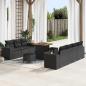 Preview: ARDEBO.de - Gartensofa-set 10 stk. 9-Sitzanzahl Schwarz Poly Rattan