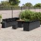 Preview: Gartensofa-set mit Kissen 11 pcs Schwarz Poly-Rattan