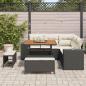 Preview: 8-teiliges Garten Sofa Set mit Kissen Schwarz Poly Rattan Akazie, 3-teiliges Garten Essset mit Kissen Schwarz Poly Rattan Akazie