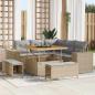 Preview: ARDEBO.de - Gartensofa-set 8 stk. 7-Sitzanzahl Beige und Hellgrau