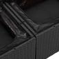 Preview: 9-teiliges Garten Sofa Set mit Kissen Schwarz Poly Rattan Akazie, 4-teiliges Garten Esszimmer Set mit Kissen Schwarz Poly Rattan Akazie