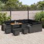 Preview: 13-teiliges Garten Sofa Set mit Kissen Schwarz Poly Rattan Akazie, 4-teiliges Garten Ess-Set mit Kissen Schwarz Poly Rattan Akazie