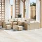 Preview: ARDEBO.de - Gartensofa-set 13 stk. Beige und Creme Poly-Rattan