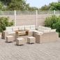 Preview: 14-teiliges Garten-Sofa-Set mit Kissen in Beige aus Poly-Rattan und Akazie, 4-teiliges Garten-Essenset mit Kissen in Beige aus Poly-Rattan und Akazie