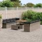 Preview: 11-teiliges Garten-Sofa-Set mit Kissen Grau Poly-Rattan Akazie, 2-Sitzer Garten-Sofa mit Stauraum und Kissen Grau Poly-Rattan, 3-teiliges Garten-Dining-Set mit Kissen Grau Poly-Rattan Akazie
