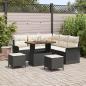 Preview: ARDEBO.de - 8-teiliges Garten-Sofaset mit Kissen Schwarz Poly-Rattan Akazie, 2-Sitzer Garten-Sofa mit Stauraum & Kissen Schwarz Poly-Rattan, 3-teiliges Garten-Ess-Set mit Kissen Schwarz Poly-Rattan Akazie