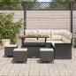 Preview: 9-teiliges Garten-Sofa-Set mit Kissen Schwarz Poly Rattan Akazie, 2-Sitzer Garten-Sofa mit Stauraum & Kissen Schwarz Poly Rattan, 4-teiliges Garten-Ess-Set mit Kissen Schwarz Poly Rattan Akazie