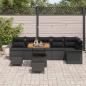 Preview: ARDEBO.de - 9-teiliges Garten-Sofa-Set mit Kissen Schwarz Poly-Rattan Akazie, 2-Sitzer Garten-Sofa mit Stauraum & Kissen Schwarz Poly-Rattan, 3-teiliges Garten-Dining-Set mit Kissen Schwarz Poly-Rattan Akazie