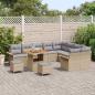 Preview: 12-teiliges Garten Sofaset mit Kissen Beige Poly-Rattan Akazie, 2-Sitzer Garten Sofa mit Stauraum & Kissen Beige Poly-Rattan, 3-teiliges Garten Essset mit Kissen Beige Poly-Rattan Akazie