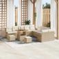 Preview: ARDEBO.de - 13-teiliges Garten-Sofa Set mit Kissen in Beige Rattan Akazie, 2-Sitzer Garten Sofa mit Stauraum & Kissen in Beige Rattan, 3-teiliges Garten-Dining Set mit Kissen in Beige Rattan Akazie