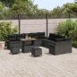 Preview: 13-teiliges Garten Sofa Set mit Kissen Schwarz Poly Rattan Akazie, 2-Sitzer Garten Sofa mit Stauraum & Kissen Schwarz Poly Rattan, 3-teiliges Garten Esstischset mit Kissen Schwarz Poly Rattan Akazie