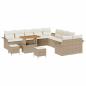 Preview: 13-teilige Garten-Sofa-Set mit Kissen Beige Poly Rattan Akazie, 2-Sitzer Garten-Sofa mit Stauraum & Kissen Beige Poly Rattan, 3-teilige Garten-Essgruppe mit Kissen Beige Poly Rattan Akazie