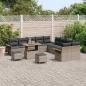Preview: 13-teiliges Garten-Sofa-Set mit Kissen Grau Poly Rattan Akazie, 2-Sitzer Garten-Sofa mit Stauraum & Kissen Grau Poly Rattan, 3-teiliges Garten-Essset mit Kissen Grau Poly Rattan Akazie