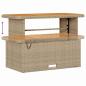 Preview: 14-teiliges Garten Sofa Set mit Kissen Beige Poly Rattan Akazie, 2-Sitzer Garten Sofa mit Stauraum & Kissen Beige Poly Rattan, 4-teiliges Garten Essset mit Kissen Beige Poly Rattan Akazie