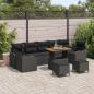 Preview: ARDEBO.de - 10-teiliges Garten-Sofa-Set mit Kissen Schwarz Poly-Rattan Akazie, 2-Sitzer-Garten-Sofa mit Stauraum & Kissen Schwarz Poly-Rattan, 3-teiliges Garten-Dining-Set mit Kissen Schwarz Poly-Rattan Akazie