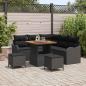 Preview: ARDEBO.de - Garten-Sofa-Set 8 Stk. 7-Sitzanzahl Schwarz