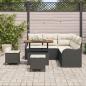 Preview: 8-teiliges Garten-Sofa-Set mit Kissen Schwarz Poly-Rattan Akazie, 2-Sitzer Garten-Sofa mit Stauraum & Kissen Schwarz Poly-Rattan, 3-teiliges Garten-Ess-Set mit Kissen Schwarz Poly-Rattan Akazie
