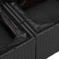 Preview: ARDEBO.de - 9-teiliges Garten Sofa Set mit Kissen Schwarz Poly-Rattan Akazie, 2-Sitzer Garten Sofa mit Stauraum & Kissen Schwarz Poly-Rattan, 4-teiliges Garten Essset mit Kissen Schwarz Poly-Rattan Akazie