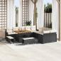 Preview: ARDEBO.de - 13-teiliges Garten-Sofa-Set mit Kissen Schwarz Poly-Rattan Akazie, 2-Sitzer Garten-Sofa mit Stauraum & Kissen Schwarz Poly-Rattan, 3-teiliges Garten-Dining-Set mit Kissen Schwarz Poly-Rattan Akazie