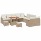 Preview: 13-teiliges Garten Sofa Set mit Kissen Beige Poly Rattan Akazie, 2-Sitzer Garten Sofa mit Stauraum & Kissen Beige Poly Rattan, 3-teiliges Gartenset mit Kissen Beige Poly Rattan Akazie