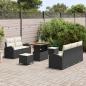 Preview: 8-teiliges Garten-Sofa-Set mit Kissen Schwarz Poly-Rattan Akazie, 2-Sitzer Garten-Sofa mit Stauraum & Kissen Schwarz Poly-Rattan, 3-teiliges Garten-Dining-Set mit Kissen Schwarz Poly-Rattan Akazie
