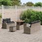 Preview: 8-teiliges Garten Sofa Set mit Kissen Grau Poly-Rattan Akazie, 2-Sitzer Garten Sofa mit Stauraum & Kissen Grau Poly-Rattan, 3-teiliges Garten Ess-Set mit Kissen Grau Poly-Rattan Akazie