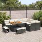 Preview: 12-teiliges Garten Sofa Set mit Kissen Schwarz Poly Rattan, 2-Sitzer Garten Sofa mit Stauraum & Kissen Schwarz Poly Rattan, 3-teiliges Garten Essgruppe mit Kissen Schwarz Poly Rattan