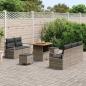 Preview: 8-teiliges Garten Sofa Set mit Kissen Grau Poly Rattan Akazie, 2-Sitzer Garten Sofa mit Stauraum & Kissen Grau Poly Rattan, 3-teiliges Garten Essset mit Kissen Grau Poly Rattan Akazie